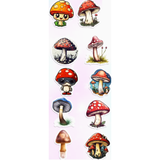 Cute Mushroom Stickers 10's - Sold Assorted